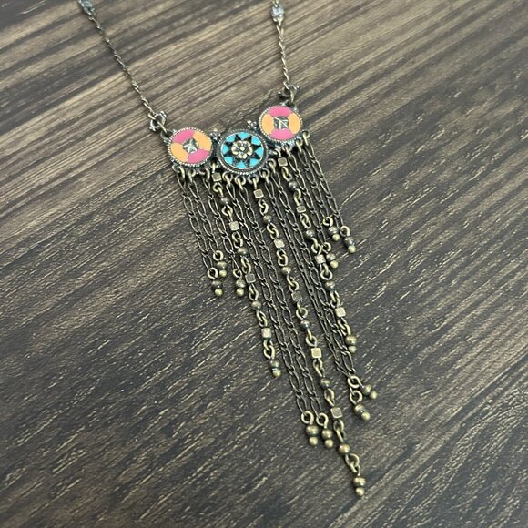 Boho Chain Fringe Necklace ASO Alex Russo - Picture 7 of 12